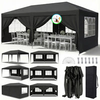 Tente de réception pliante avec 6 parois latérales, tente de mariage extérieure imperméable UV50, abri événementiel commercial, gazebo