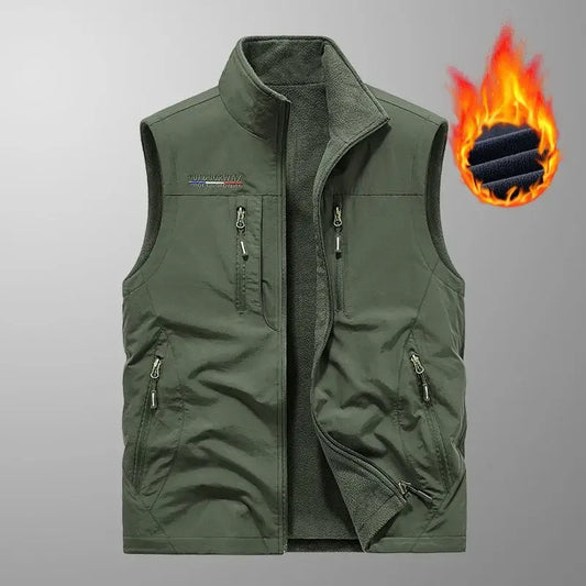 Gilet polaire Double face épais pour hommes, veste polaire chaude et confortable pour Sports de plein air, gilet polyvalent attaché