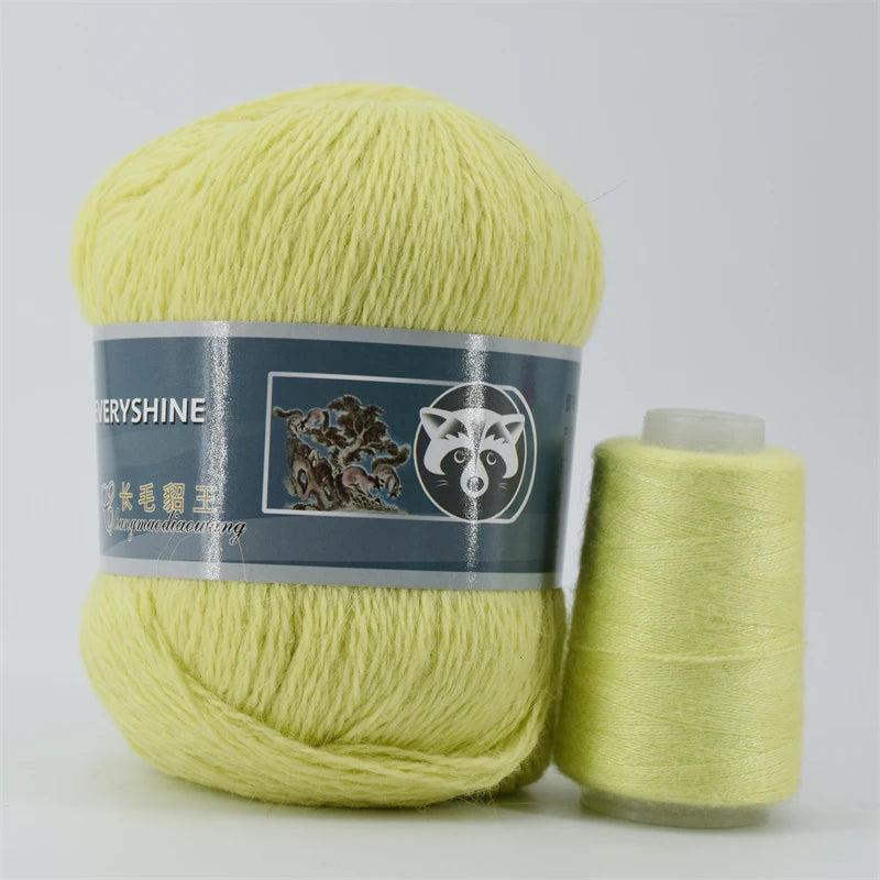 Fil de fourrure de vison pour fils pour tricoter et Crochet, fil de t-shirt en dentelle à 2 plis pour tricoter à la main, couture, 1 écheveau 340 M 50 + 20g