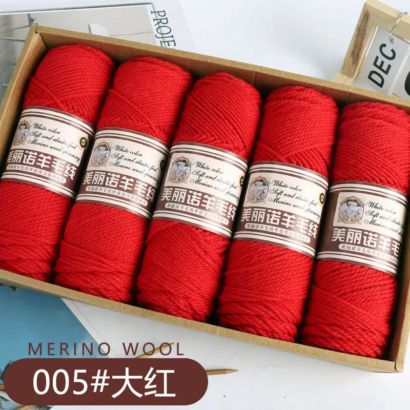 Fil de laine mérinos épais au Crochet à la main, 500 g/ensemble, pour chapeaux, manteaux, pulls, fil de laine mérinos doux pour la peau, gonflé, doux et chaud