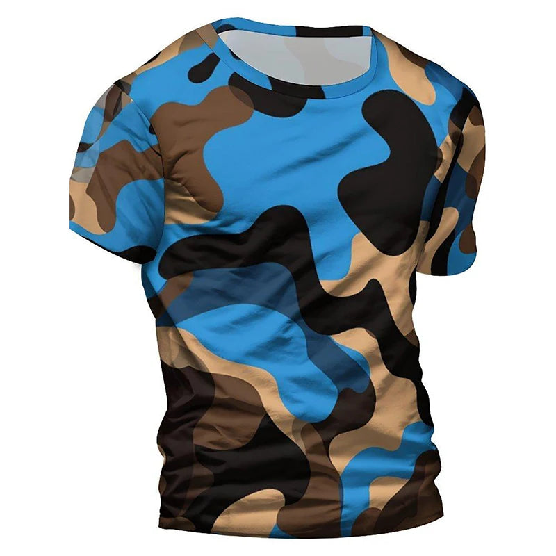 Mode Camouflage impression 3D T-Shirts hommes femmes décontracté col rond manches courtes t-shirt surdimensionné Harajuku Y2k hauts T-Shirts enfants vêtements