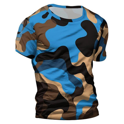 Mode Camouflage impression 3D T-Shirts hommes femmes décontracté col rond manches courtes t-shirt surdimensionné Harajuku Y2k hauts T-Shirts enfants vêtements
