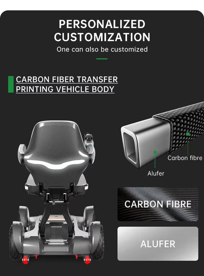 Fauteuil roulant électrique tout terrain pliant automatique Intelligent avec batterie amovible fauteuil roulant de contrôle sans fil pour le