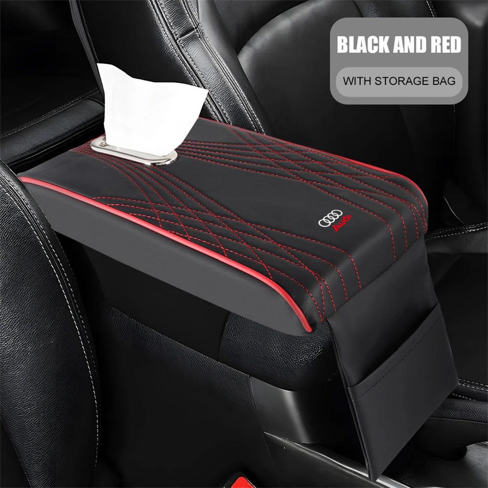 Boîte d'accoudoir de voiture en cuir, 1 pièce, housse de coussin de Protection avec sac de rangement pour Audi Sline A3 8P 8L 8V A4 B8 B6 B7 B9 A6