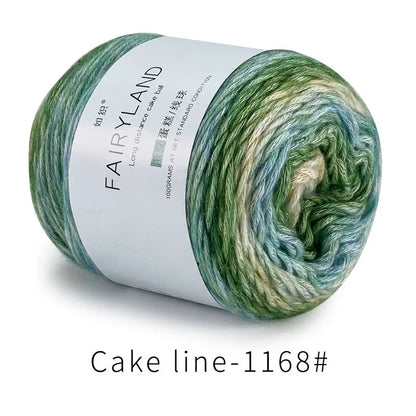Fil à gâteau dégradé pour tricoter à la main, fil coloré au Crochet, Section moyenne et épaisse, fil arc-en-ciel en laine de coton teint, 100 g/pièce