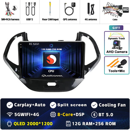 Android 15 Carplay Auto pour Ford Figo 2015 2016 2017 2018 autoradio 4G WIFI lecteur multimédia srereo Navigation vidéo 360 caméra