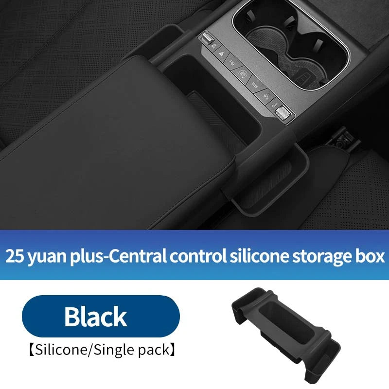 Pour Byd Yuan Plus Atto 3 2025 Console centrale de voiture boîte de rangement inférieure résistant aux rayures étui d'organisation en Silicone accessoires