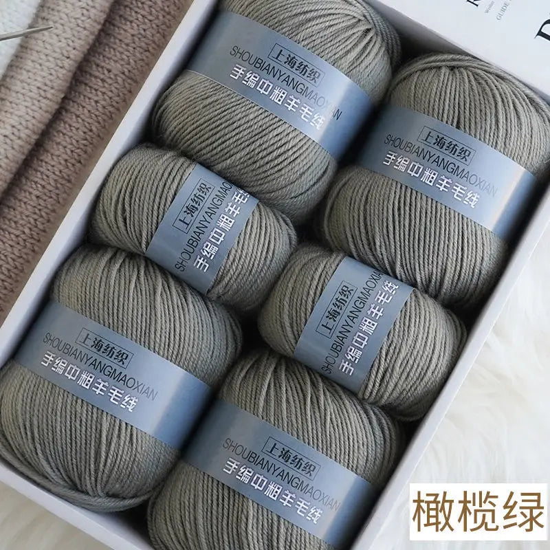 Fil de cachemire d'épaisseur moyenne, 500 g/ensemble, 4 plis, pour tricot au Crochet à la main, pull et pantalon, laine chaude, fil de laine 100%, doux pour la peau