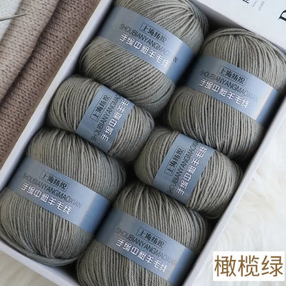 Fil de cachemire d'épaisseur moyenne, 500 g/ensemble, 4 plis, pour tricot au Crochet à la main, pull et pantalon, laine chaude, fil de laine 100%, doux pour la peau