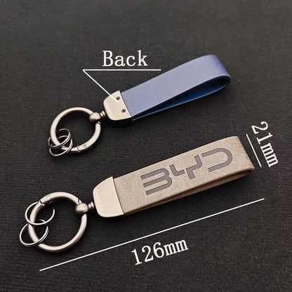 Porte-clés de voiture en cuir de luxe, Logo BYD, meilleur cadeau, accessoires automobiles, 2025