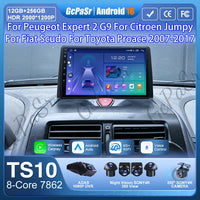 Autoradio Carplay pour KIT Rods 2 G9, Cristaux en Jumpy, Fiat Scudo, Toyota Proace 2007-2017, Navigation GPS, No 2Din, 4G