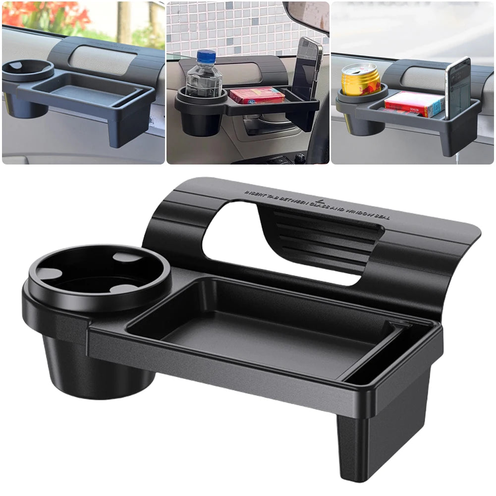 Boîte d'évaluation de voiture multifonctionnelle avec porte-gobelet, porte latérale, fenêtre, fente pour téléphone, confrontStorage T1 pour véhicule