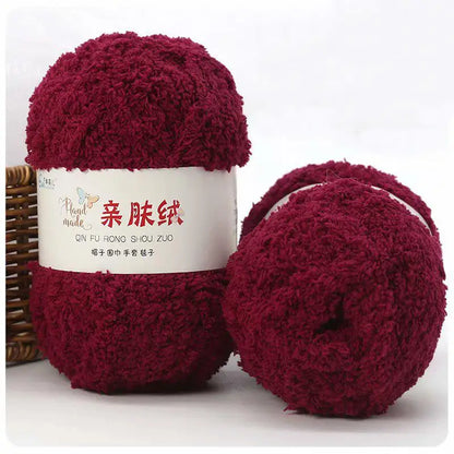 Fil Chenille doux et fin en velours de corail, 50g/paquet, fils de serviette pour tricoter, fil au Crochet, tricot à la main, poupées de bricolage