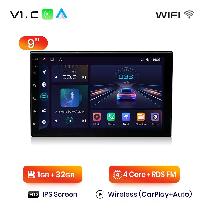 Junsun 7 9 10 pouces Radio universelle Carplay Android Auto autoradio lecteur multimédia systèmes intelligents pour Ford Peugeot Fiat