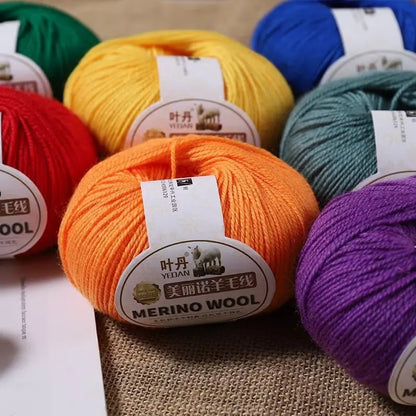 Rouleau de fil de laine mérinos doux pour bébé, 50g/rouleau, 100M, anti-boulochage, bricolage, tricot à la main, écharpe au Crochet, vêtements, chapeaux
