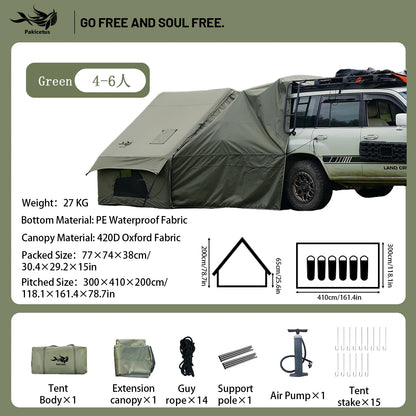Tente de camping gonflable PAKICETUS pour 4 à 8 personnes avec fenêtres, tente de camping portable résistante à l'eau