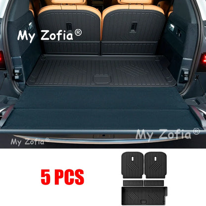 Pour Zeekr 9X 2025 2026 tapis de sol de voiture tapis de coffre TPE tapis de sol et doublure de chargement tous temps tapis de coffre accessoires de revêtement de sol
