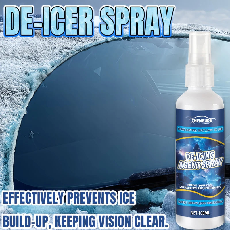 Spray anti-neige et de glace pour vitres de voiture – Convient aux rétroviseurs/fenêtres/portes en hiver – Élimine rapidement le gel et derrite la neige, empêche le congélation et protège votre voiture, un incontour
