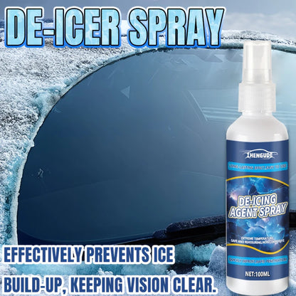 Spray anti-neige et de glace pour vitres de voiture – Convient aux rétroviseurs/fenêtres/portes en hiver – Élimine rapidement le gel et derrite la neige, empêche le congélation et protège votre voiture, un incontour