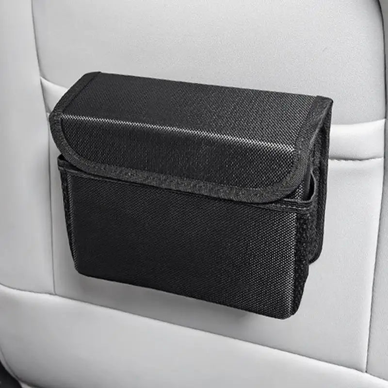 Poubelle automatique pliable avec couvercle magnétique, sac de rangement pour siège arrière de voiture, évaluation Leak-Verde