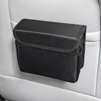 Poubelle automatique pliable avec couvercle magnétique, sac de rangement pour siège arrière de voiture, évaluation Leak-Verde