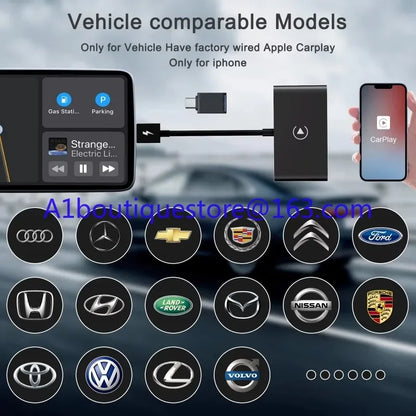 محول Apple عالي الجودة لاسلكي Ai Carplay سلكي إلى لاسلكي Apple Auto Carplay دونجل لـ Oem Carplay Apple Auto