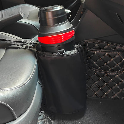 Support de bouteille d'eau universel pour console centrale avec poche de rangement, sangle réglable, organisateur intérieur de voiture