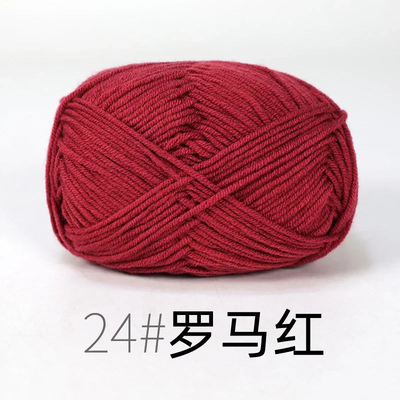 Fil de Lanas teint en coton au lait, 86 couleurs, 4 plis, pour bébé, chapeau, écharpe, pull, poupées, artisanat fait à la main