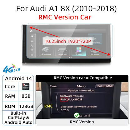 Android 14 Auto Radio CarPlay pour Audi A1 Q2 2010-2023 GPS voiture lecteur multimédia Navi stéréo DSP WIFI SIM BT IPS écran tactile
