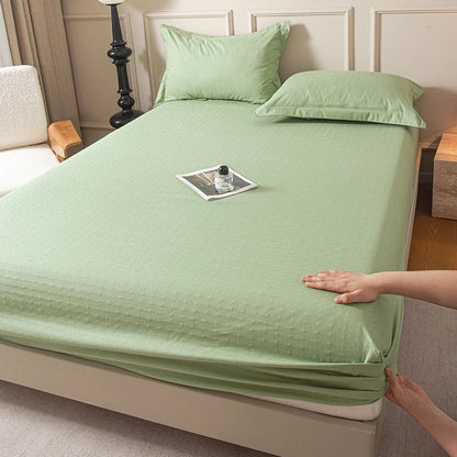 Drap-housse avec bande élastique, couleur unie, housse de matelas douce pour lit simple, double, king, queen, 90/120/140/150/160/180x200cm