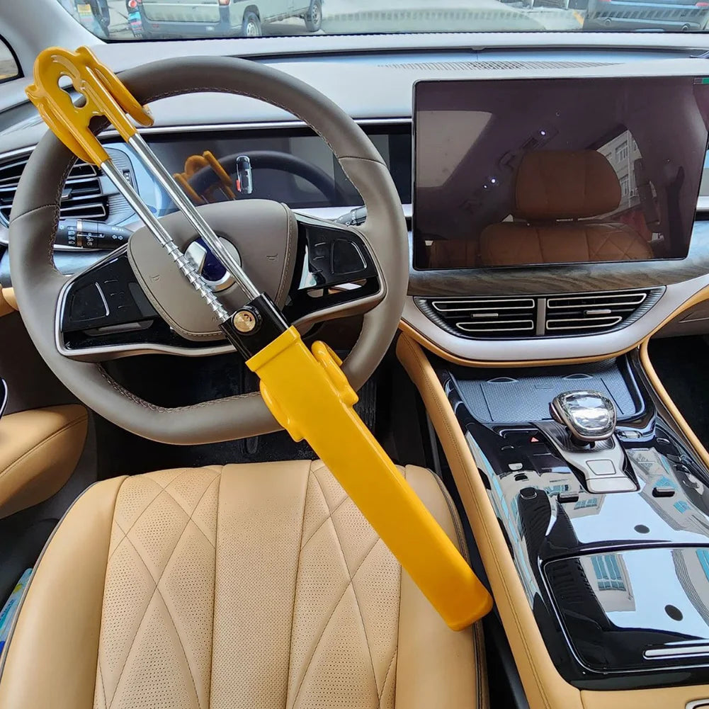 Verrou de volant rétractable à Double crochets, verrouillage de roue de voiture universel adapté aux voitures, camions, fourgonnettes et suv