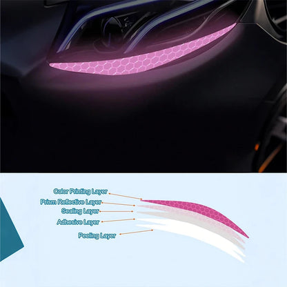 Autocollants réfléchissants pour sourcils de phares de voiture, autocollants en vinyle imperméables pour le style personnalisé, améliore la visibilité nocturne, installation facile à faire soi-même