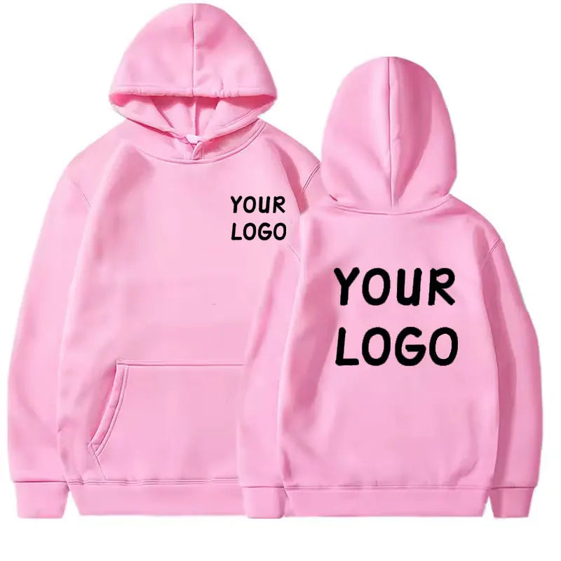 Sweat à capuche décontracté pour hommes et femmes, personnalisé avec votre LOGO, couleur unie, chemise de sport personnalisée de rue, cadeau personnalisé, DIY