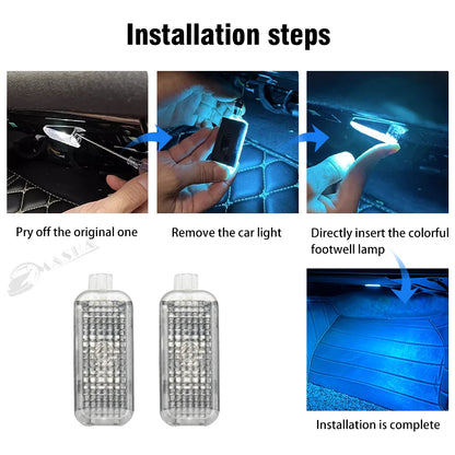 Lampe de plancher LED RVB pour voiture, Audi, VW, Skoda, Seat, Porsche, accessoires auto, décoration intérieure, escales, lumière décorative