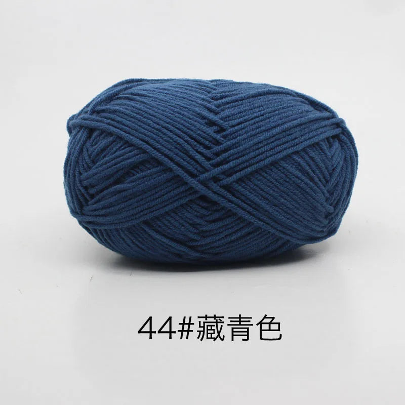 40-50 جم/المجموعة خيوط قطنية حليبية 4 طبقات (80%) للحياكة، صبغة لانا لعمل الكروشيه اليدوي، سترة قبعة دمى بسعر منخفض