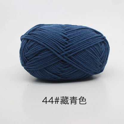 40-50 جم/المجموعة خيوط قطنية حليبية 4 طبقات (80%) للحياكة، صبغة لانا لعمل الكروشيه اليدوي، سترة قبعة دمى بسعر منخفض