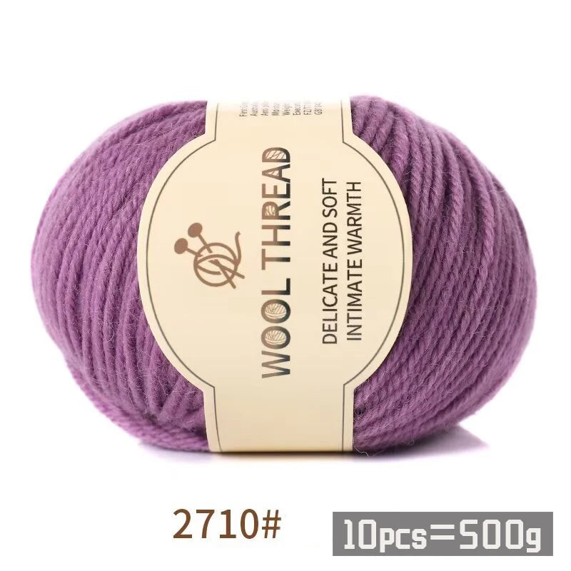 500g 290 Fil de laine d'alpaga peigné moyennement grossier, kit de matériel de tricot fait à la main chaud et à la mode pour l'automne et l'hiver, plusieurs couleurs de boules de fil pour fabriquer des pulls, des foulards