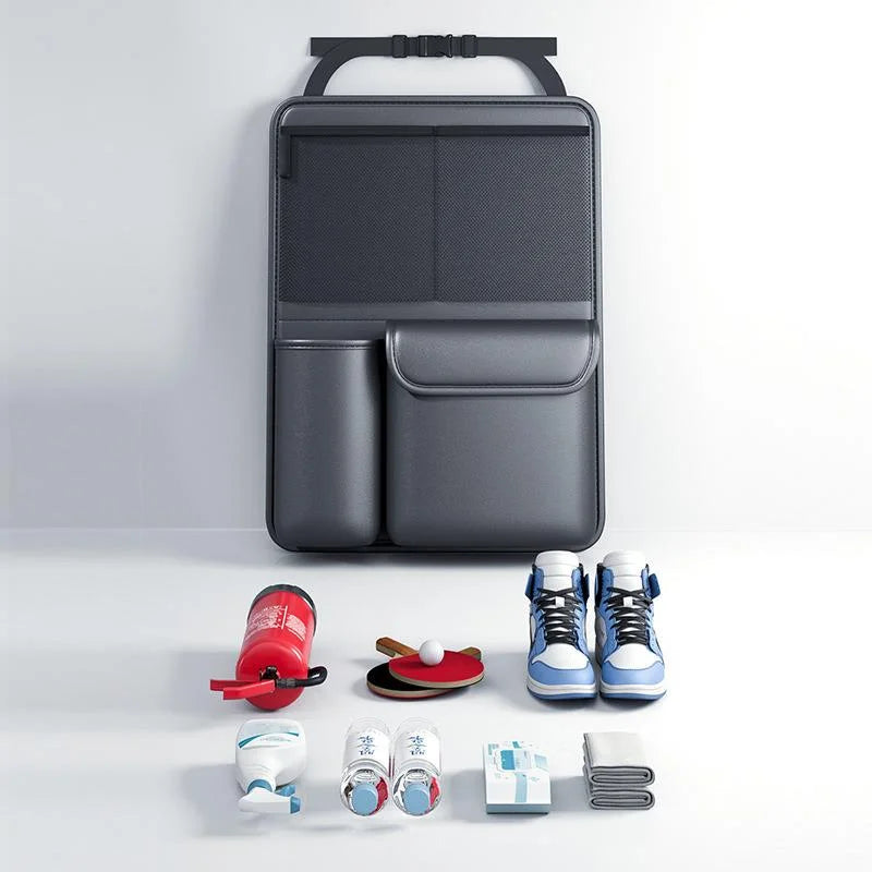 Sac de rangement en cuir pour coffre de voiture, organisateur d'outils pliables pour dossier de siège de voiture, rangement UV multifonctionnel, organisateur suspendu pour siège arrière de suv
