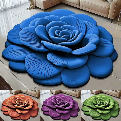 Tapis à fleurs de forme spéciale, doux et absorbant, tapis de sol en pivoine, antidérapant, 40x4 0cm/60x60cm, couverture pour salon, Table à thé, chevet