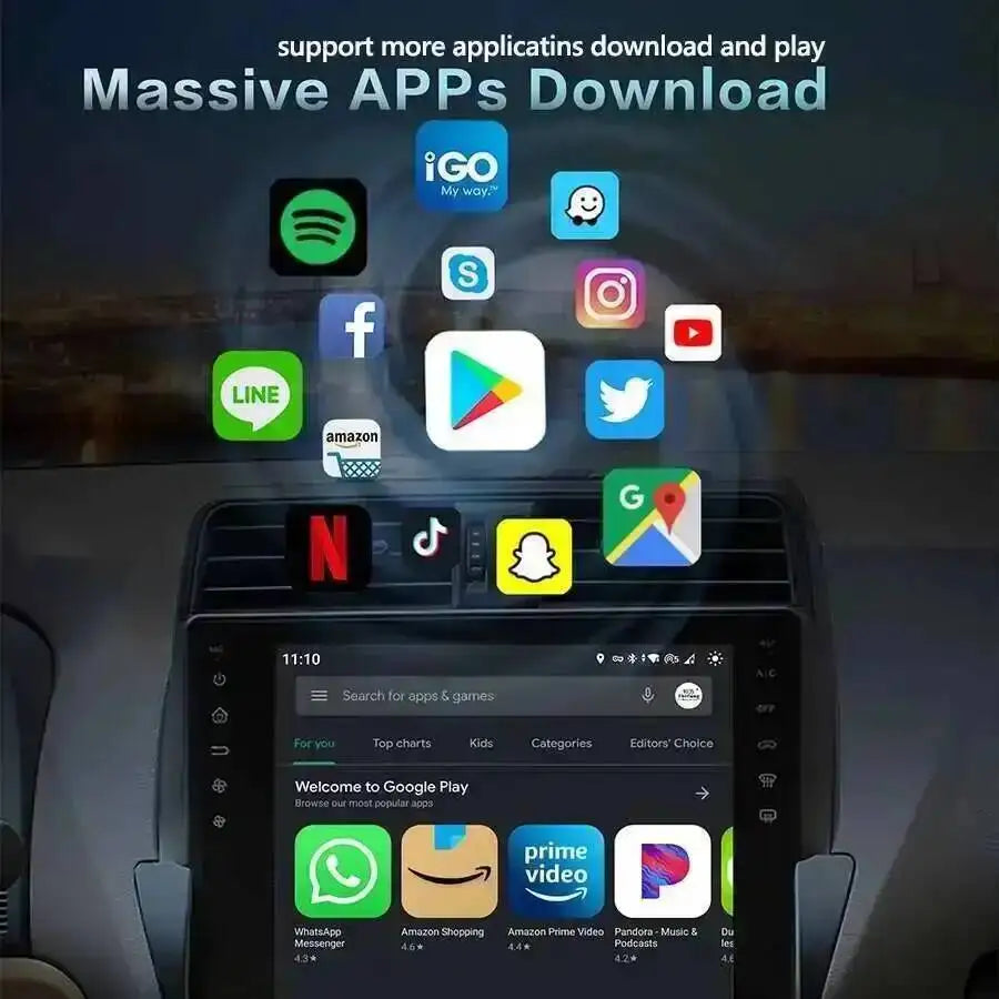 Autoradio 12,1 pouces pour Dodge RAM 2018-2020, lecteur multimédia, unité principale, GPS, navigation, CarPlay sans fil, 4G WIFI