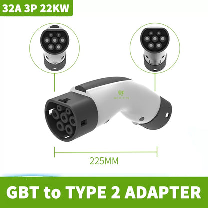 WUFEN pour 4 adaptateur de chargeur EV Standard Type 1/Tesla vers Gbt convertisseur 7kw Type 2/gbt à J1772 adaptateur 32A charge de voiture électrique