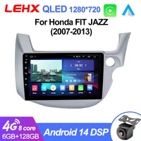 LEHX-Autoradio L6 Pro Android 14, 4G, Carplay, DVD, Stéréo, 2 DIN, Unité Centrale, Limitation GPS, pour Voiture HONDA FIT JAZZ (2007-2013)