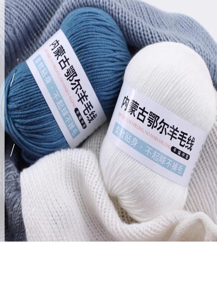 Fil de laine pour enfants, crochet à la main pour chapeaux, écharpes, chandails, optique moyenne, doux pour la peau, doux, 6 rôles, 100 g/ensemble