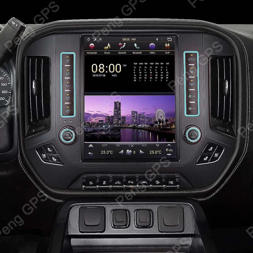 Écran Vertical 12.1 pouces pour Chevrolet Silverado GMC Sierra 2014 – 2018, lecteur Android multimédia, Navigation GPS pour voiture
