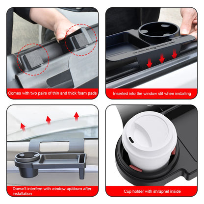 Boîte d'évaluation de voiture multifonctionnelle avec porte-gobelet, porte latérale, fenêtre, fente pour téléphone, confrontStorage T1 pour véhicule