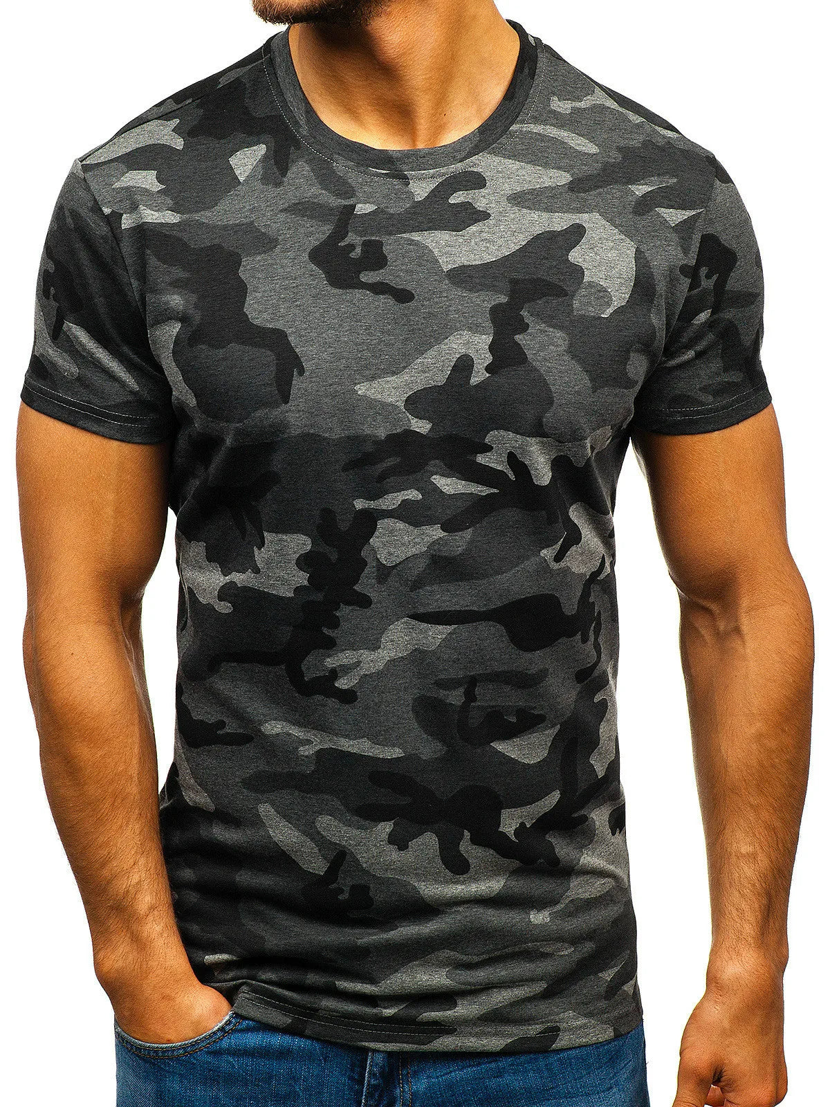 CamSolomon-T-shirt à manches courtes pour homme, streetwear en coton, col rond, décontracté, salle de sport, mode estivale, nouveau