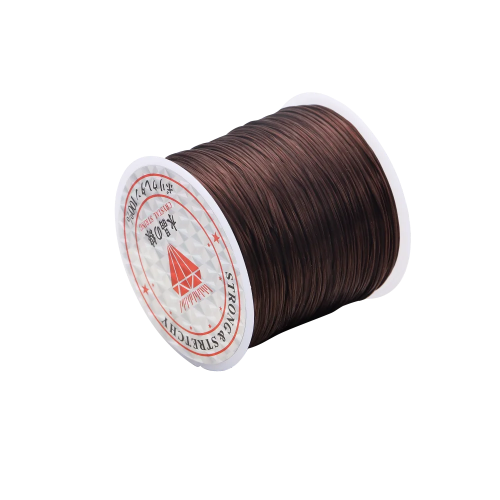 Fil élastique rond en cristal, 10 mètres, 0.7mm, cordon extensible en caoutchouc et Nylon pour la fabrication de bijoux, Bracelet de perles