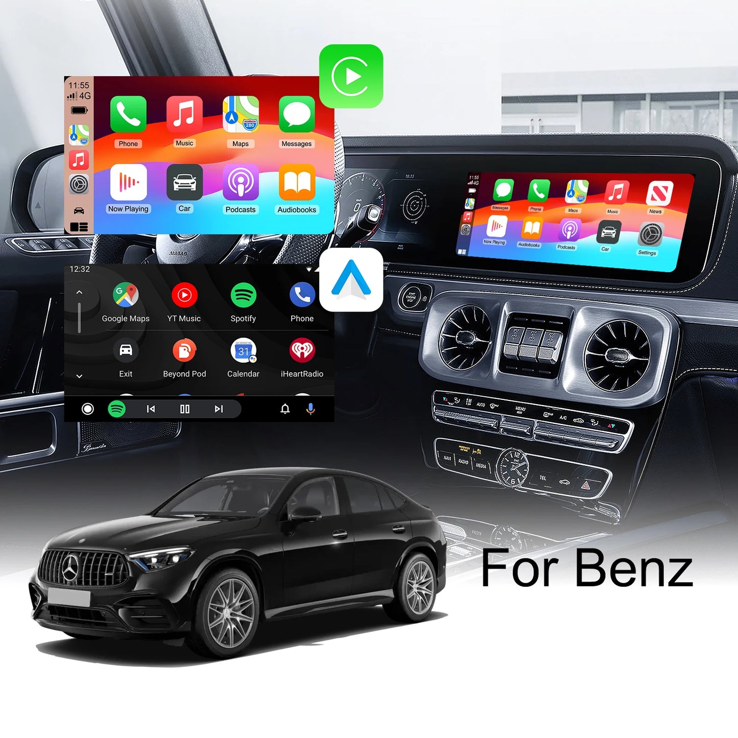 Kit de rénovation automatique sans fil CarPlay et Android, boîtier décodeur, Interface CarPlay pour système Mercedes Benz NTG 6.0 MBUX 2019 +