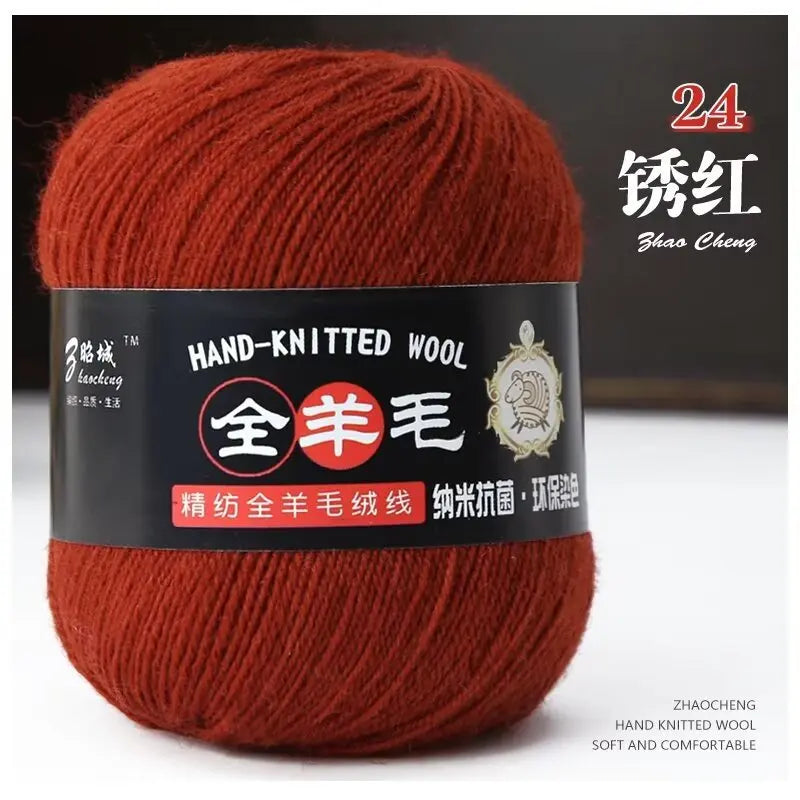 Rouleau de fil mérinos pur 100% laine, 50 g/rouleau, pour tricoter à la main, écharpe douce, pull, bricolage de poupée, matériel tissé