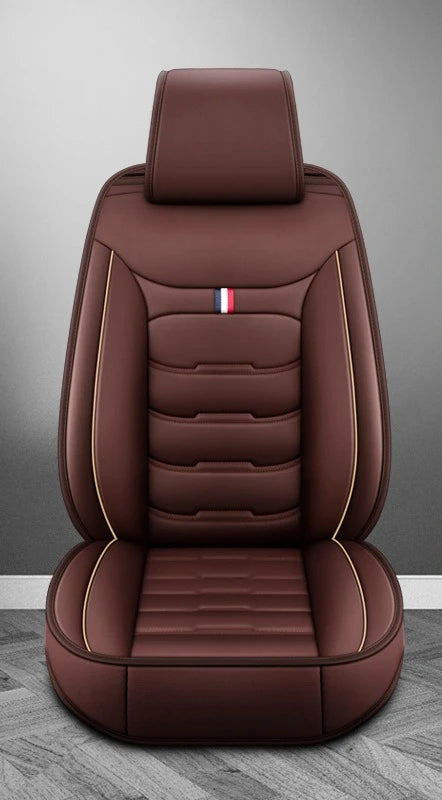 Housse de siège de voiture universelle fendue, entièrement entourée, respirante, confortable, de luxe, en cuir, coussin de siège de voiture, housse de siège complète